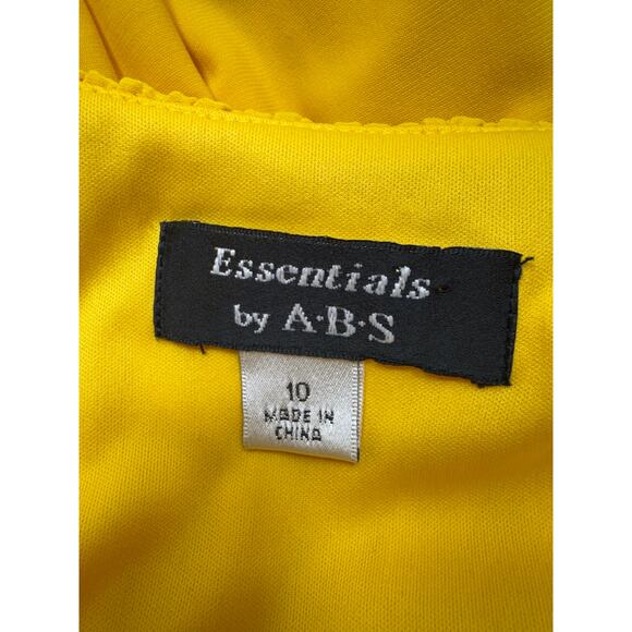 Essentials By ABS Women’s Dress Sz 10 Yellow Sleeveless Spring Fit And Flair - Picture 7 of 11